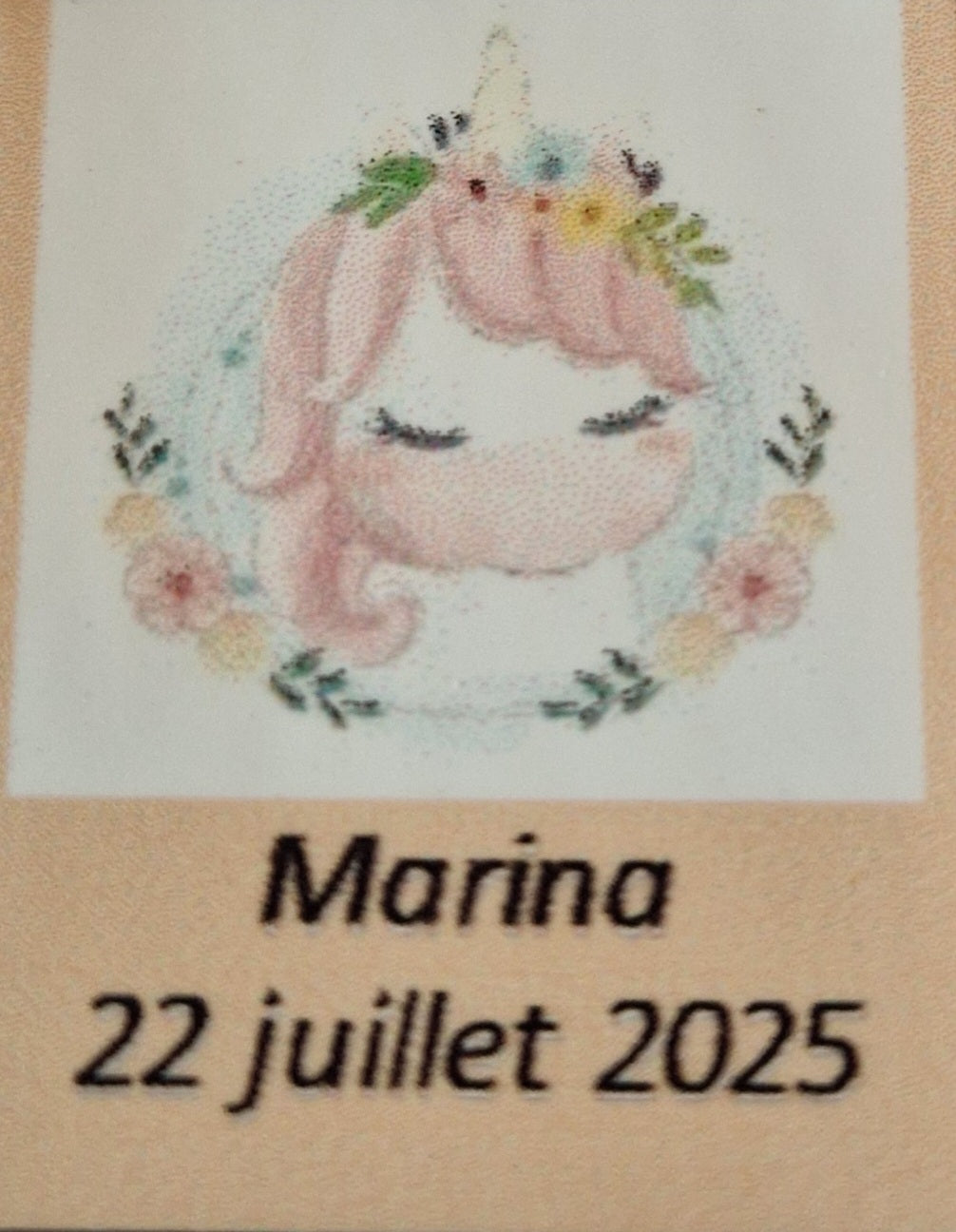 Etiquette Baptême fille