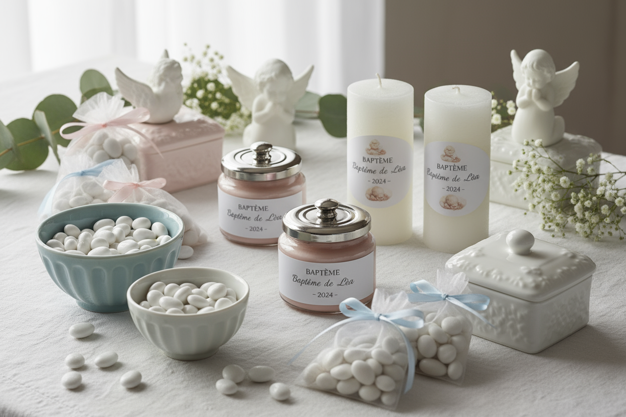 Idées cadeaux invités baptême : le guide complet 2025