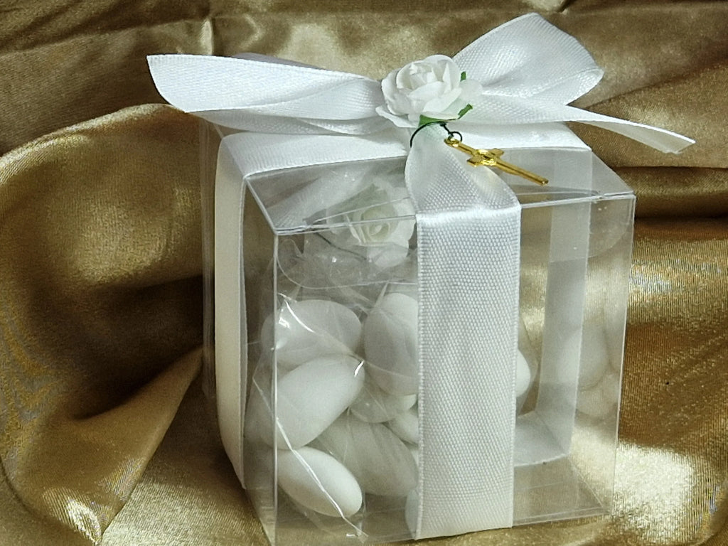 Contenant Communion Traditionnel - 20 Dragées Blanches Mixtes - AngelAnge