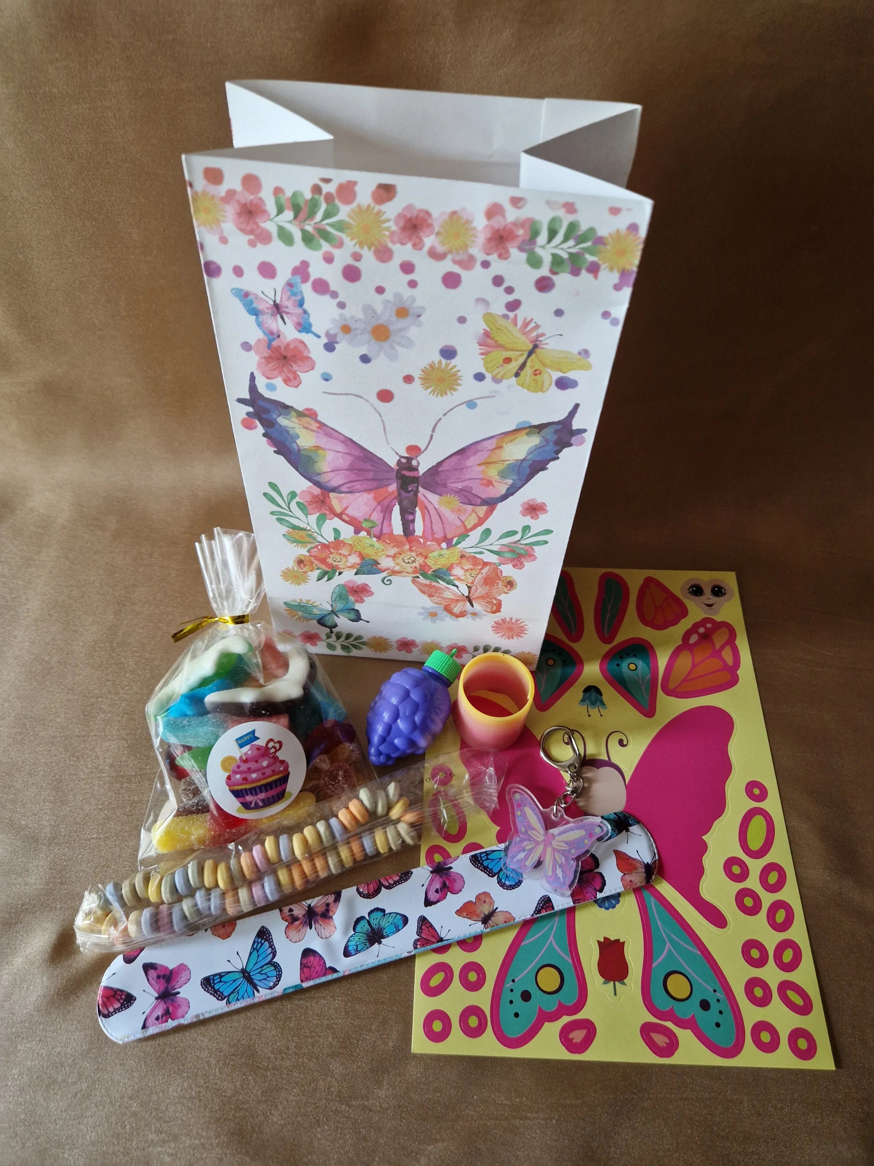Pochette Anniversaire Fille Papillon - Cadeau Invité avec Jouets - AngelAnge