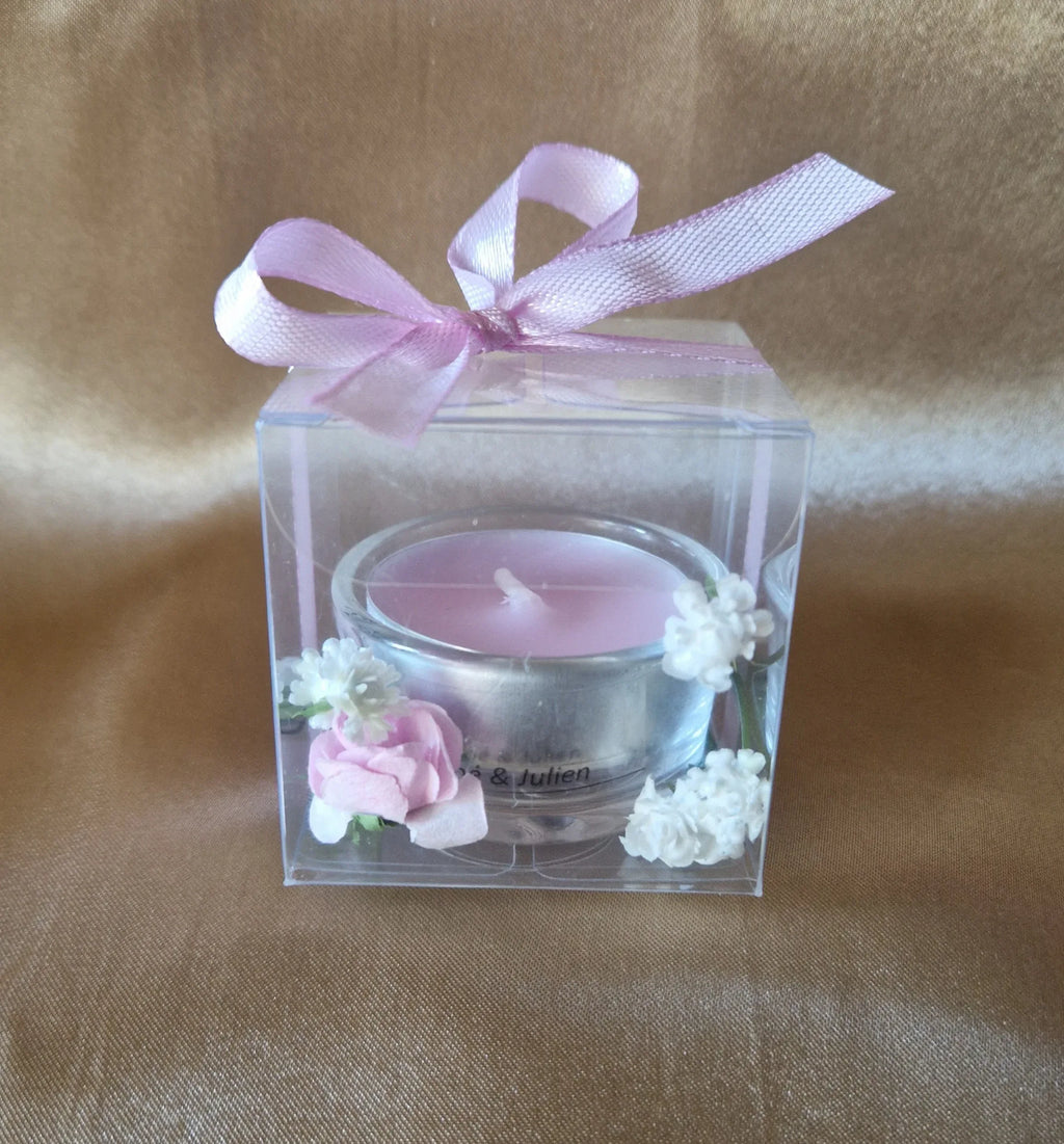 Bougie Mariage Florale Personnalisée - Photophore Parfum Orchidée - AngelAnge