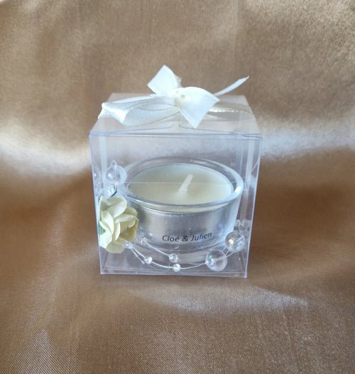 Bougie Mariage Élégante Personnalisée - Photophore Parfum Vanille - AngelAnge