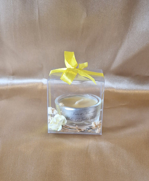 Bougie Mariage Douce Personnalisée - Photophore Parfum Vanille
