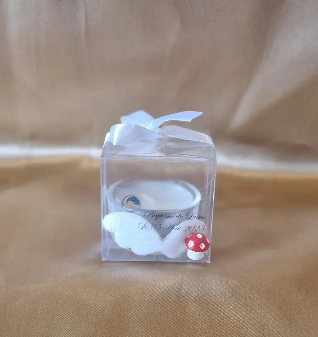 Cadeau Invité Baptême Garçon Spirituel - Bougie Parfum Vanille - AngelAnge