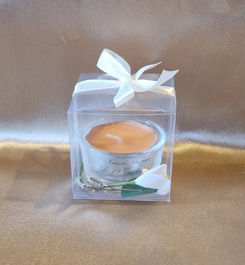 Bougie Mariage Exotique Personnalisée - Photophore Parfum Mangue - AngelAnge