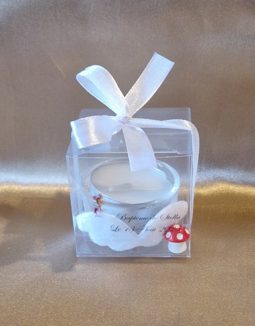 Cadeau Invité Baptême Fille Spirituel - Bougie Parfum Vanille - AngelAnge