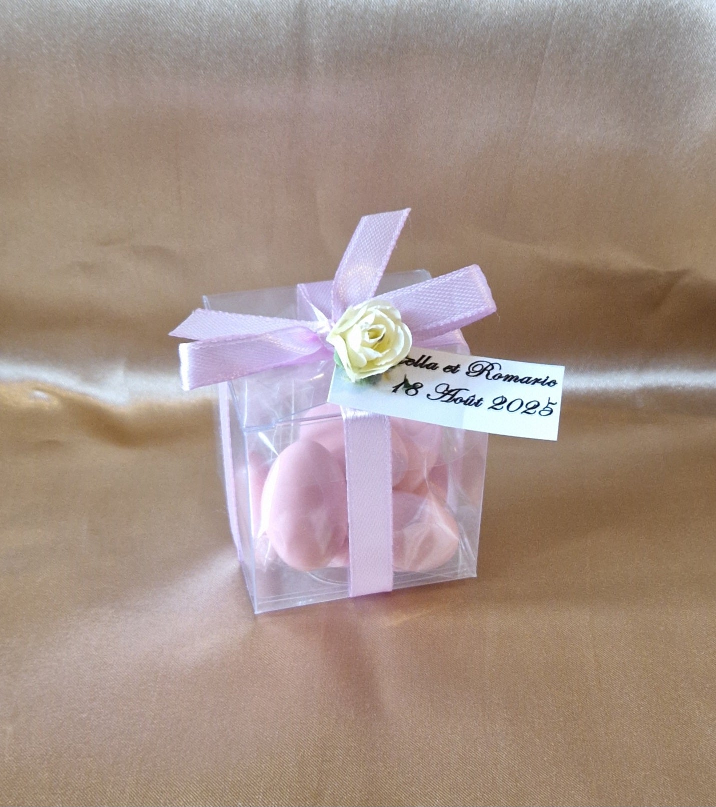 Contenant Mariage Élégant Personnalisé - 7 Dragées au Chocolat