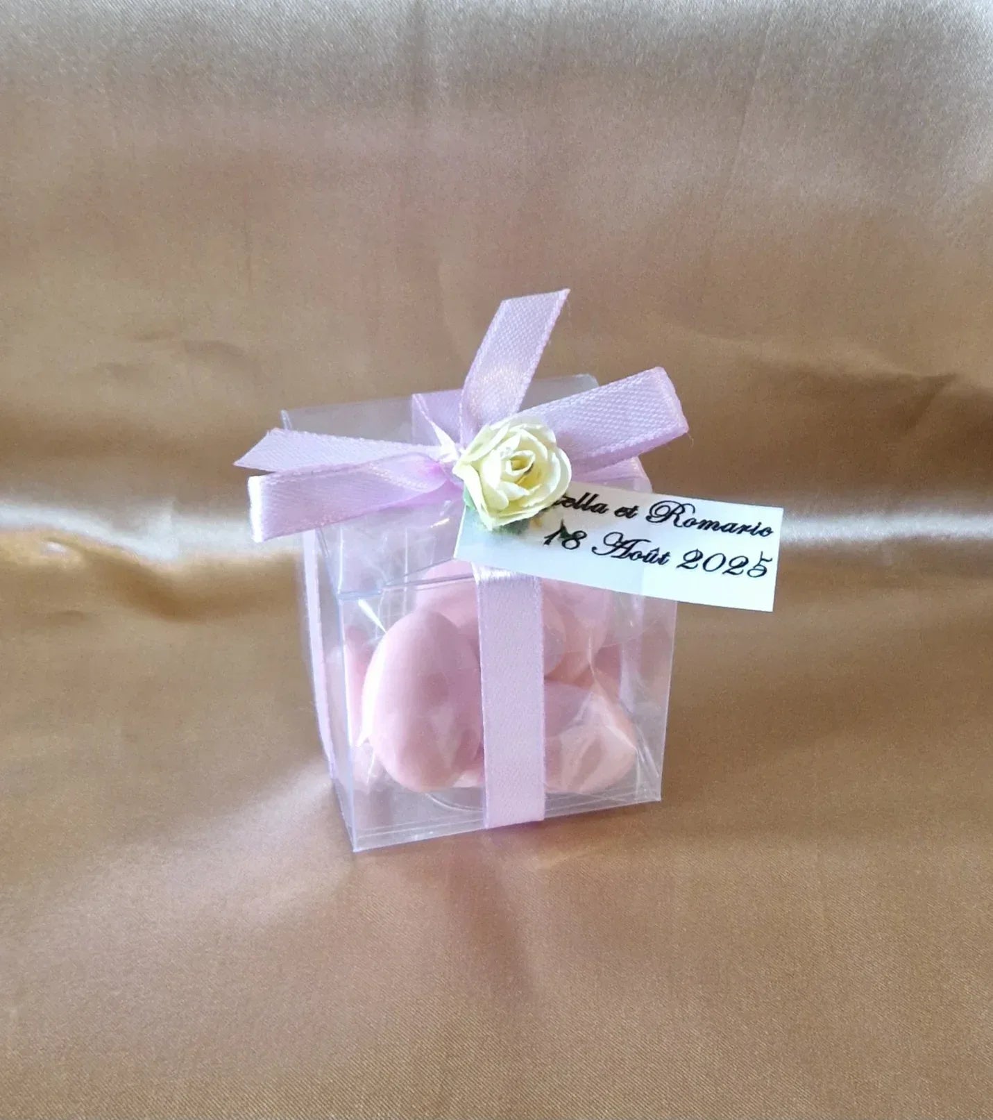 Contenant Mariage Élégant Personnalisé - 7 Dragées au Chocolat - AngelAnge