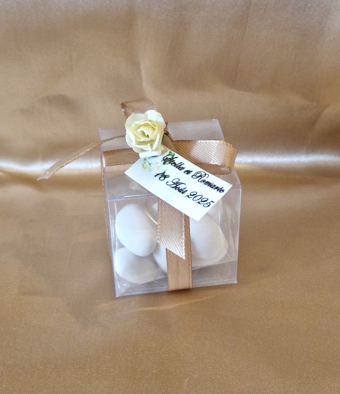 Contenant Mariage Raffiné - 7 Dragées au Chocolat