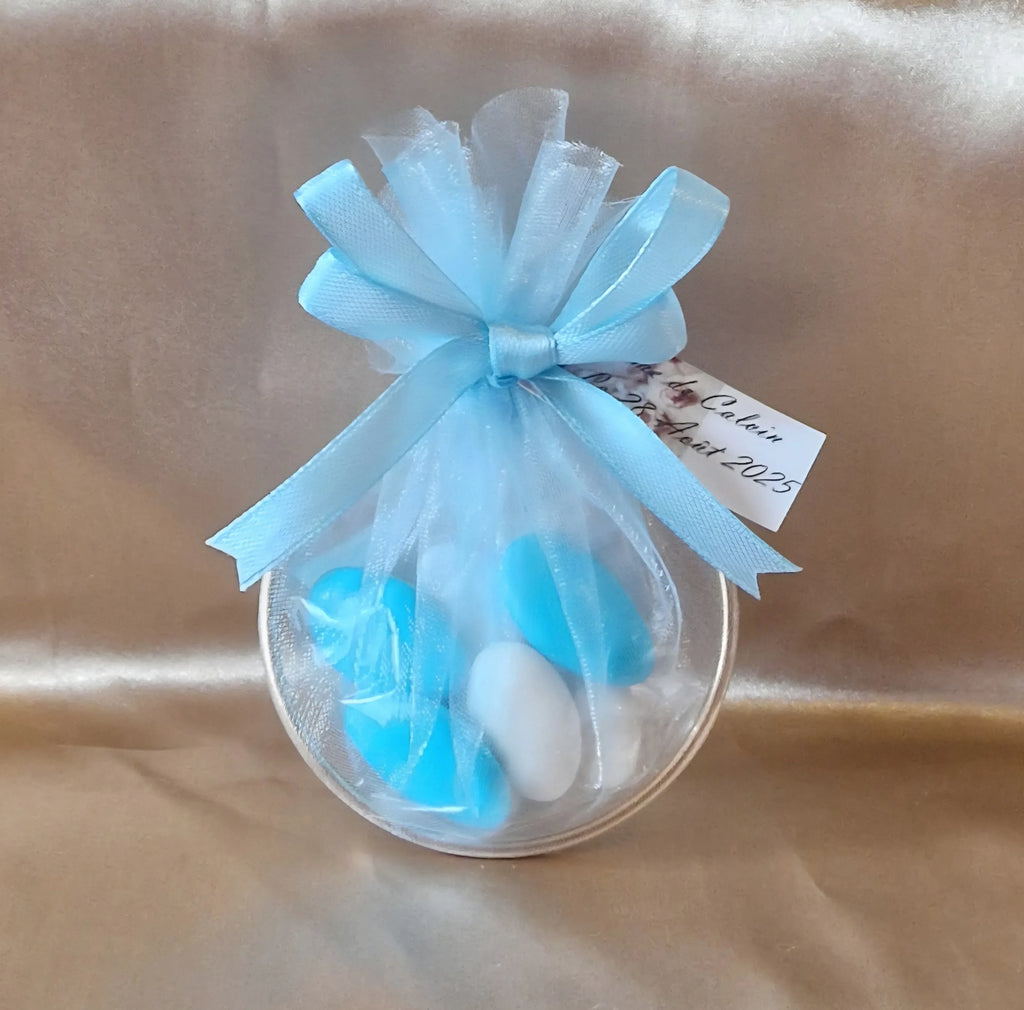 Contenant Baptême Sérénité Blanche - 7 Dragées à l'Amande - AngelAnge