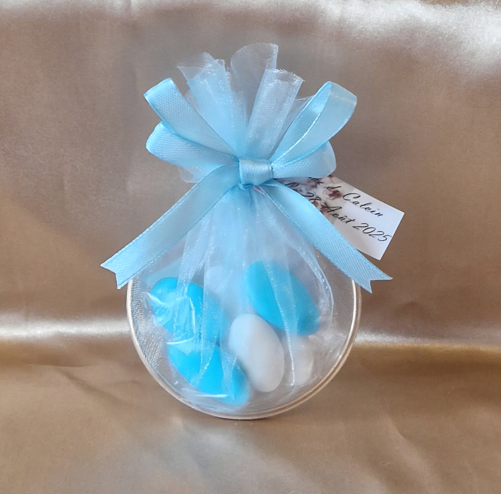 Contenant Baptême Sérénité Blanche - 7 Dragées à l'Amande