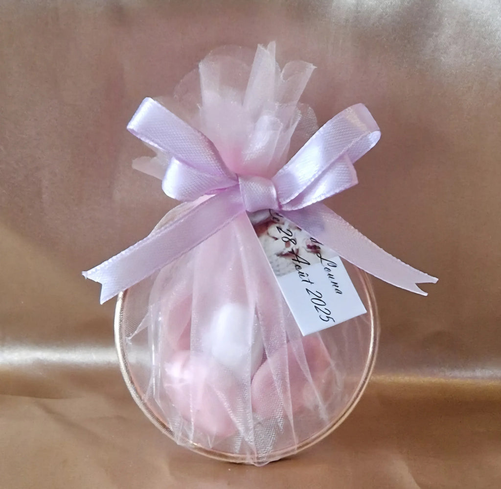 Contenant Baptême Harmonie Pastel - 7 Dragées à l'Amande - AngelAnge