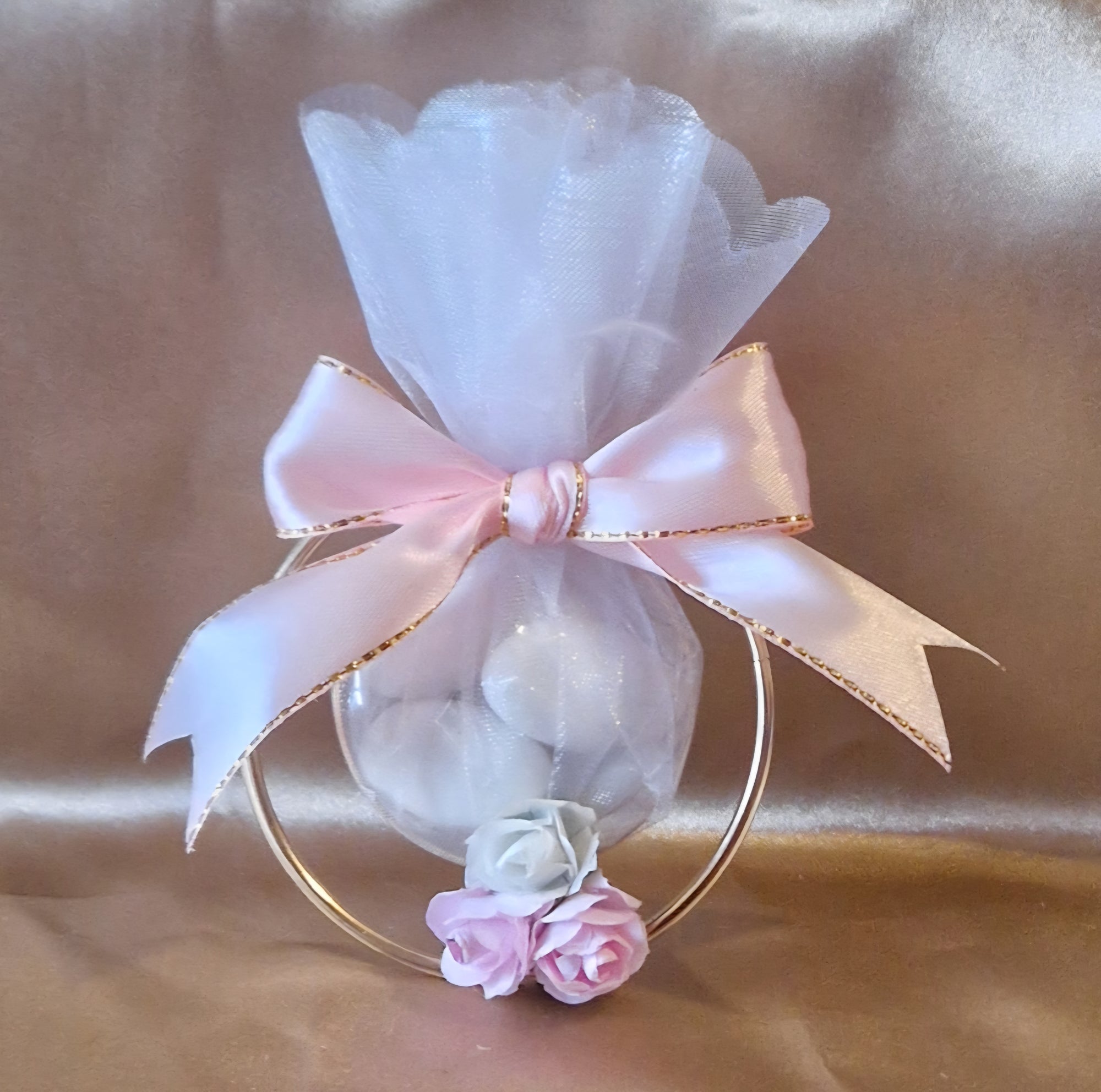 Contenant Mariage Luxueux Doré - 5 Dragées Chocolat