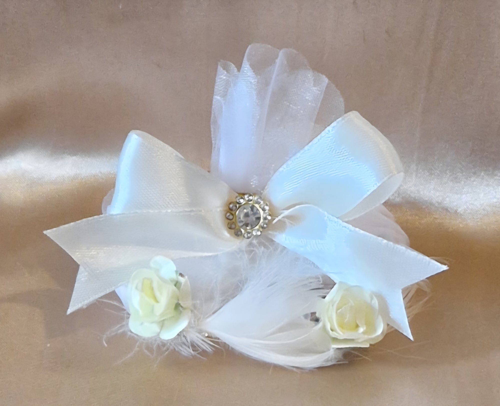 Coupelle Mariage Élégante - Perles & Plumes Champagne Rosé