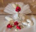 Contenant Mariage Passion & Pureté - Voile Blanc & Rose Rouge Éclatante - AngelAnge