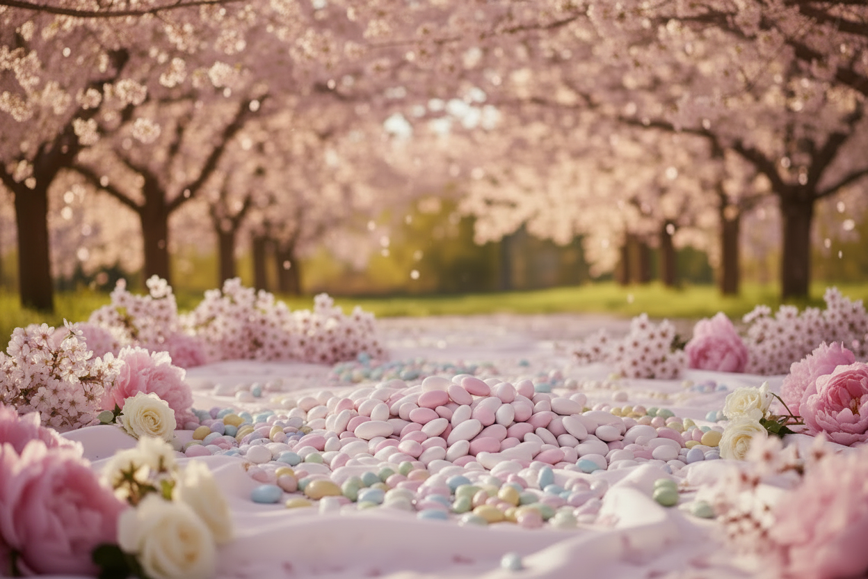 Bannière panoramique fleurs et dragées
