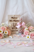 Baptême Fille – Montage Fleurs Roses & Marguerites