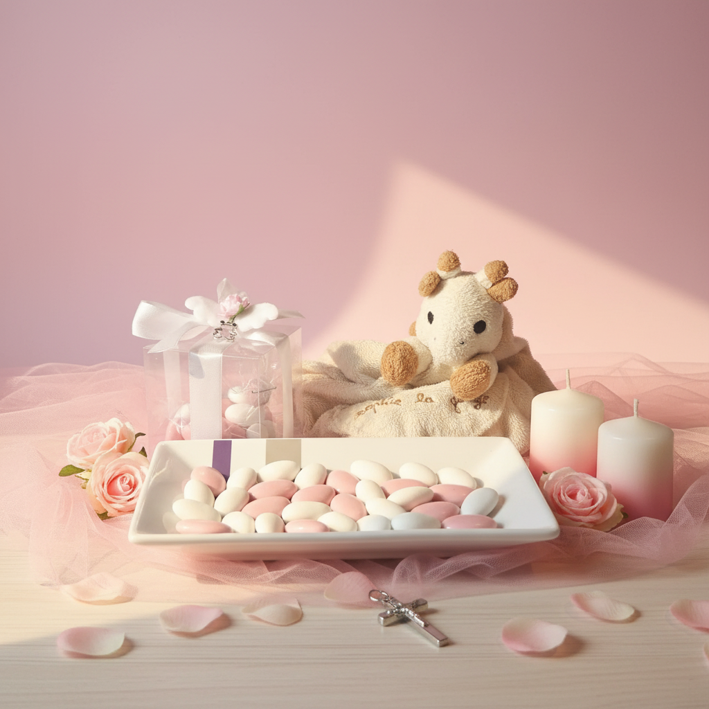 Baptême rose coloré 2