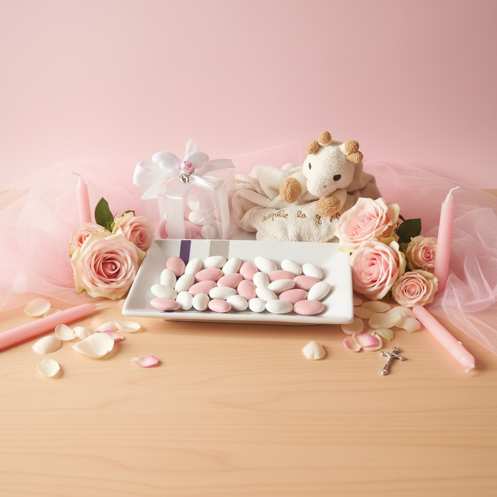 Baptême rose coloré 3