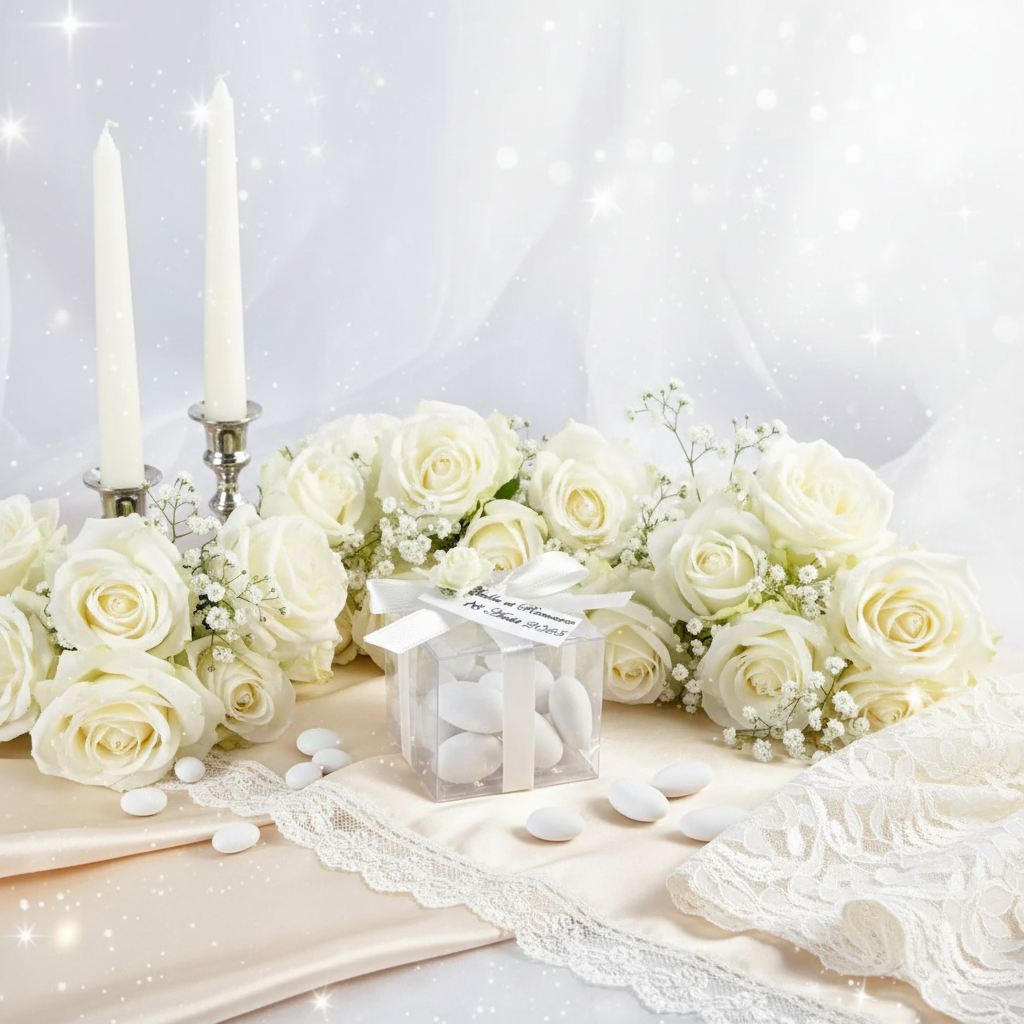 Boîte Cube Blanche Pure Élégante