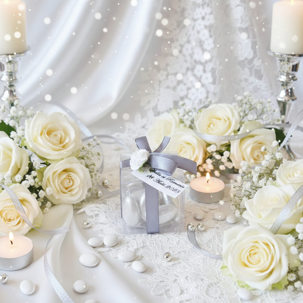 Boîte Cube Gris Argenté Élégante