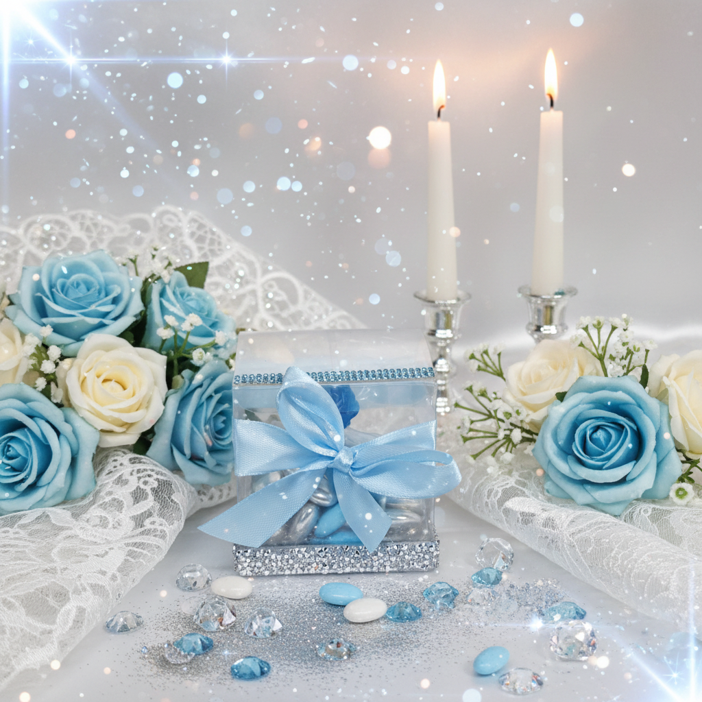 Boîte Glamour Strass Bleu Ciel