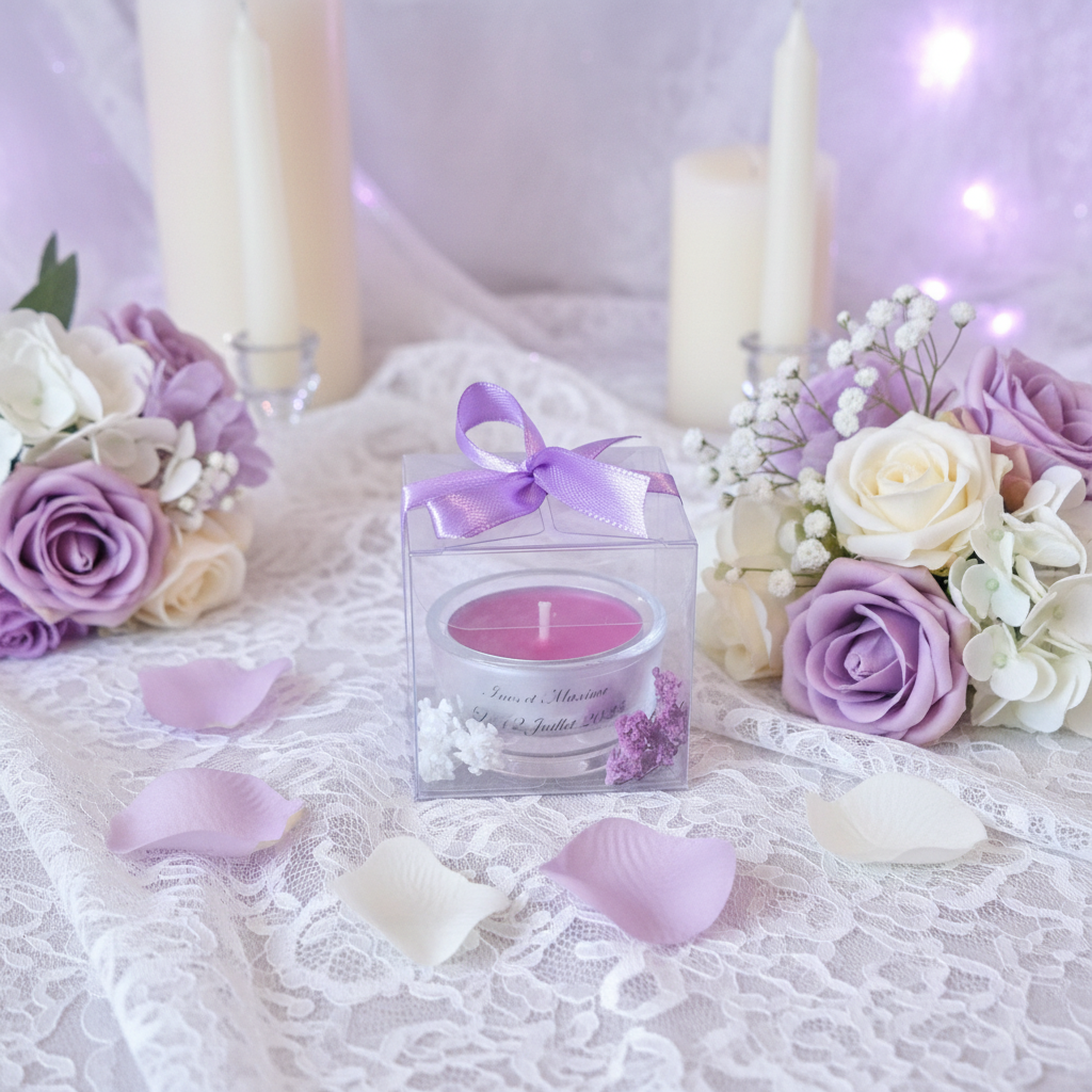 Bougie Parfumée Cadeau Violet Personnalisé