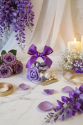 Composition Florale Mariage Violet – Montage Éditorial