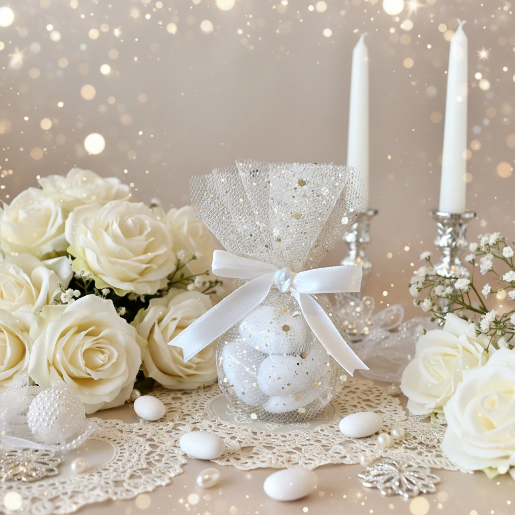 Contenant Champagne Pailleté 5 Dragées