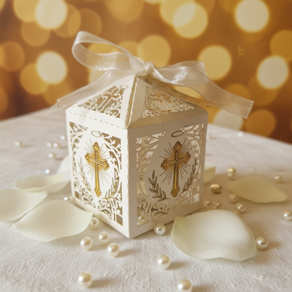Contenant Communion avec étiquette dorée