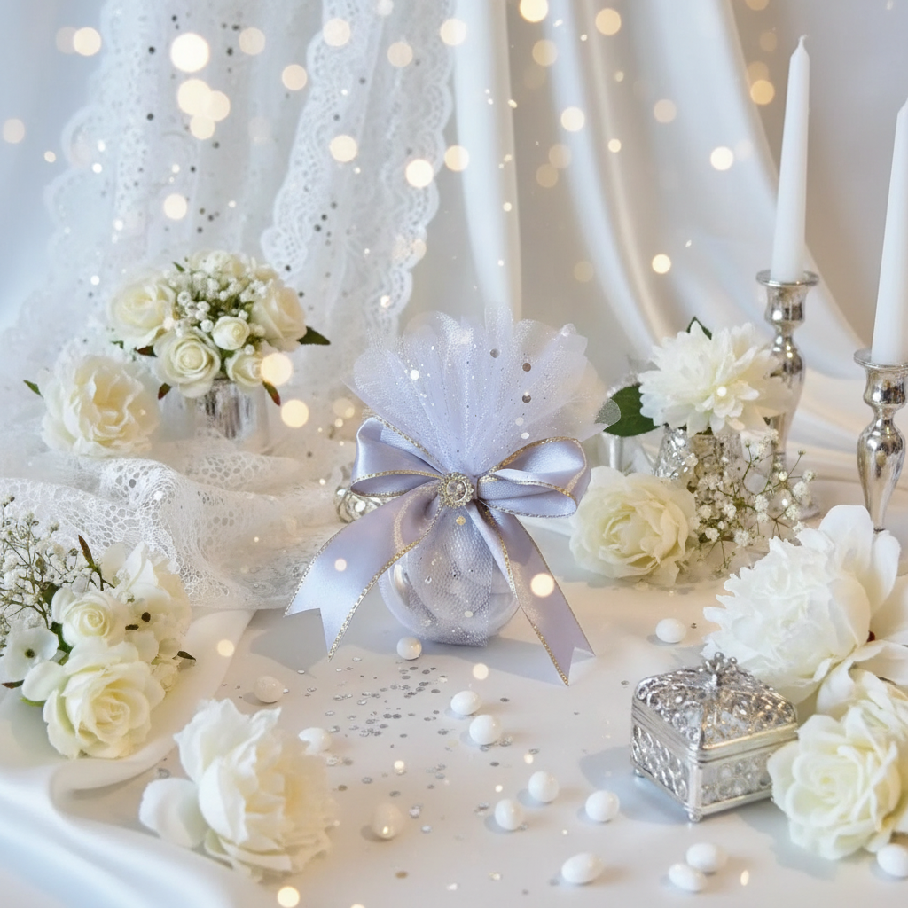 Contenant Élégant Gris Argenté et Doré