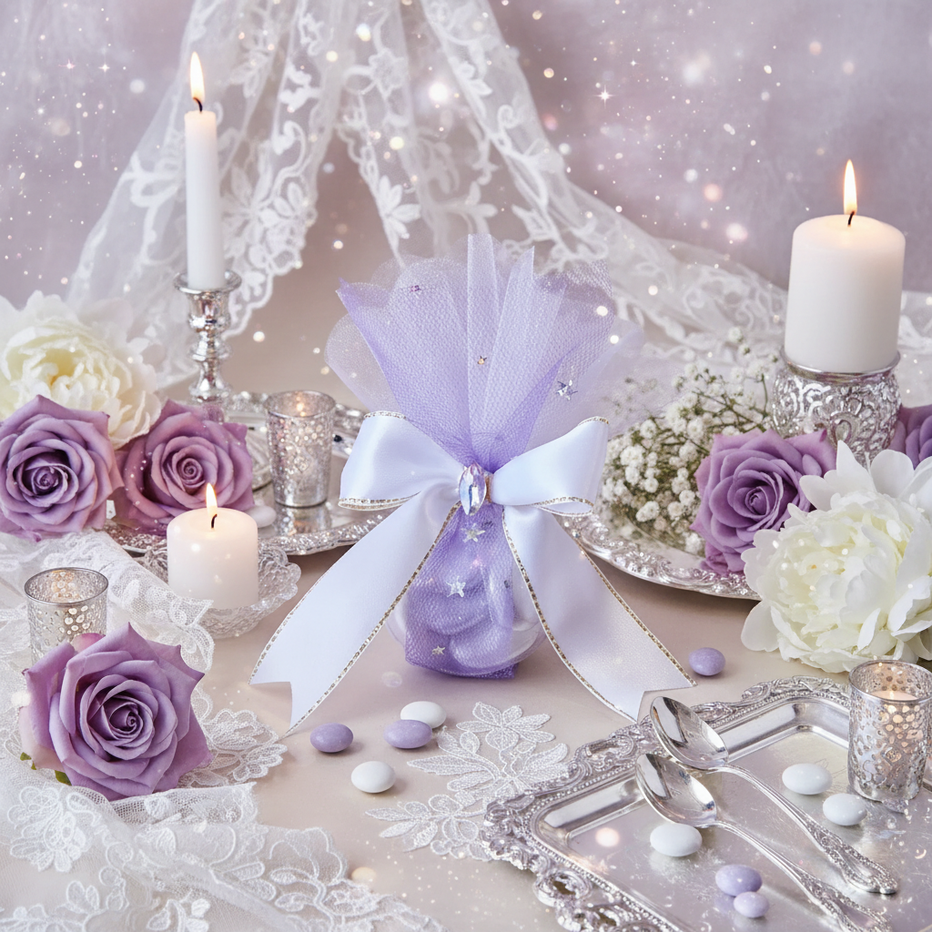 Contenant Élégant Violet Pailleté