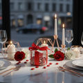 Contenant Mariage Moderne - Dragées rouges et rose gold