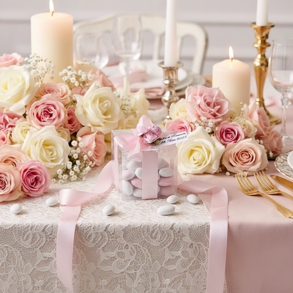 Contenant Mariage Romantique Rose