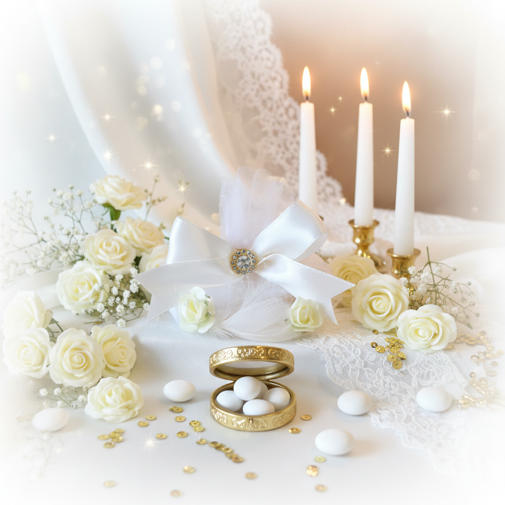 Contenant Étoile Blanc avec Cercle Doré