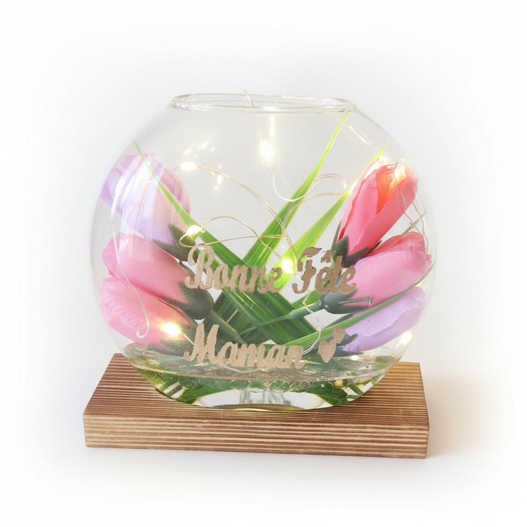 Globe tulipes roses corail