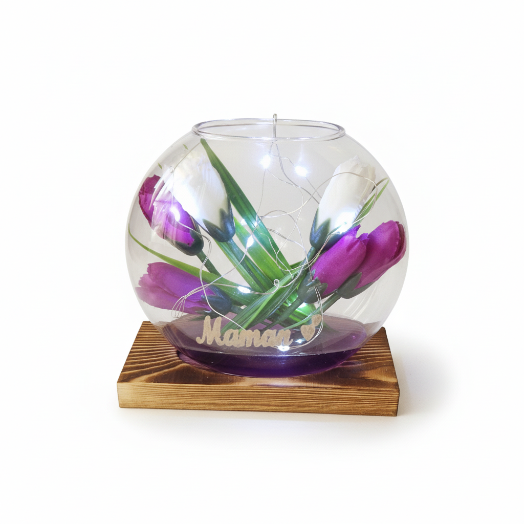 Globe tulipes violettes