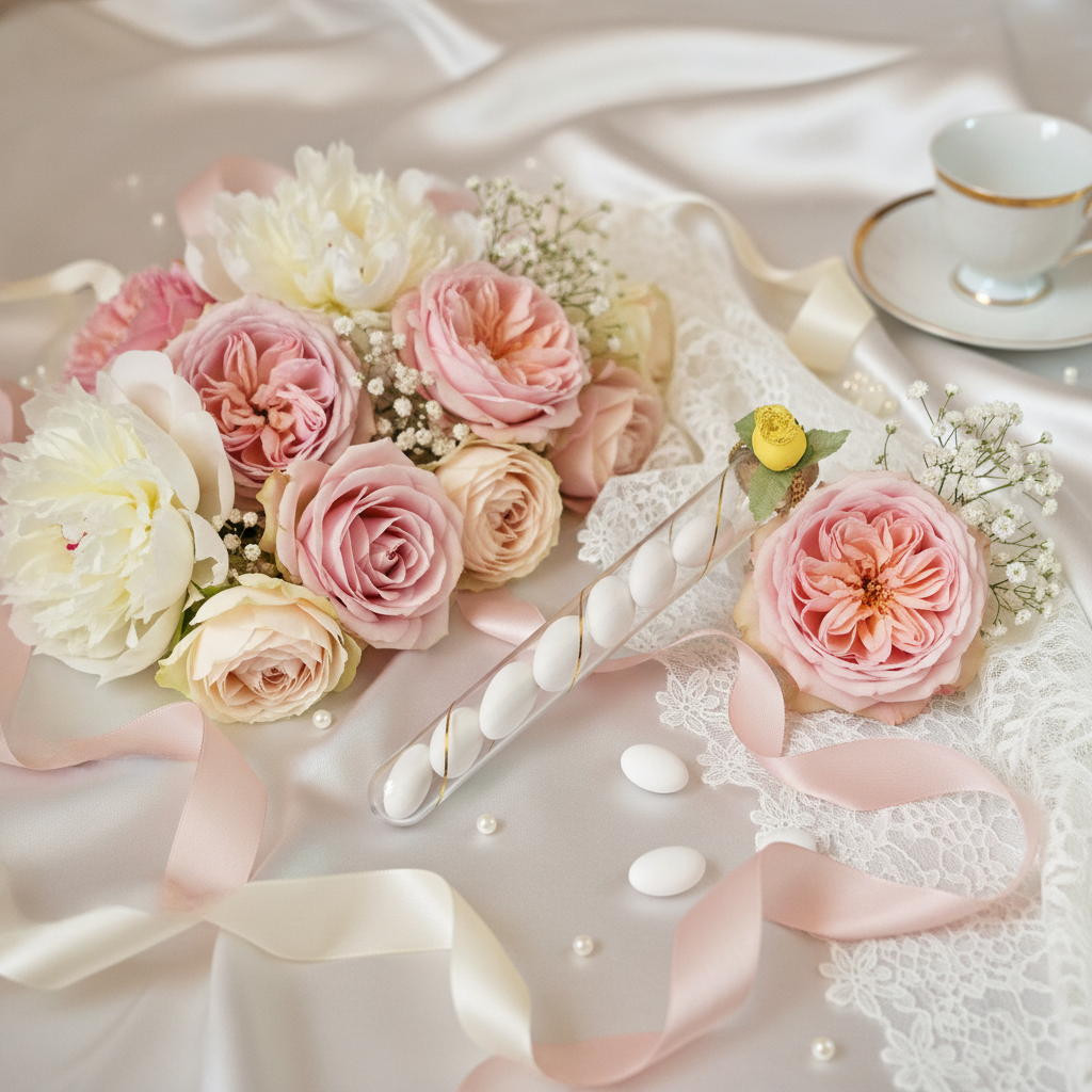 Contenant Mariage Délicat - 7 Dragées à l'Amande