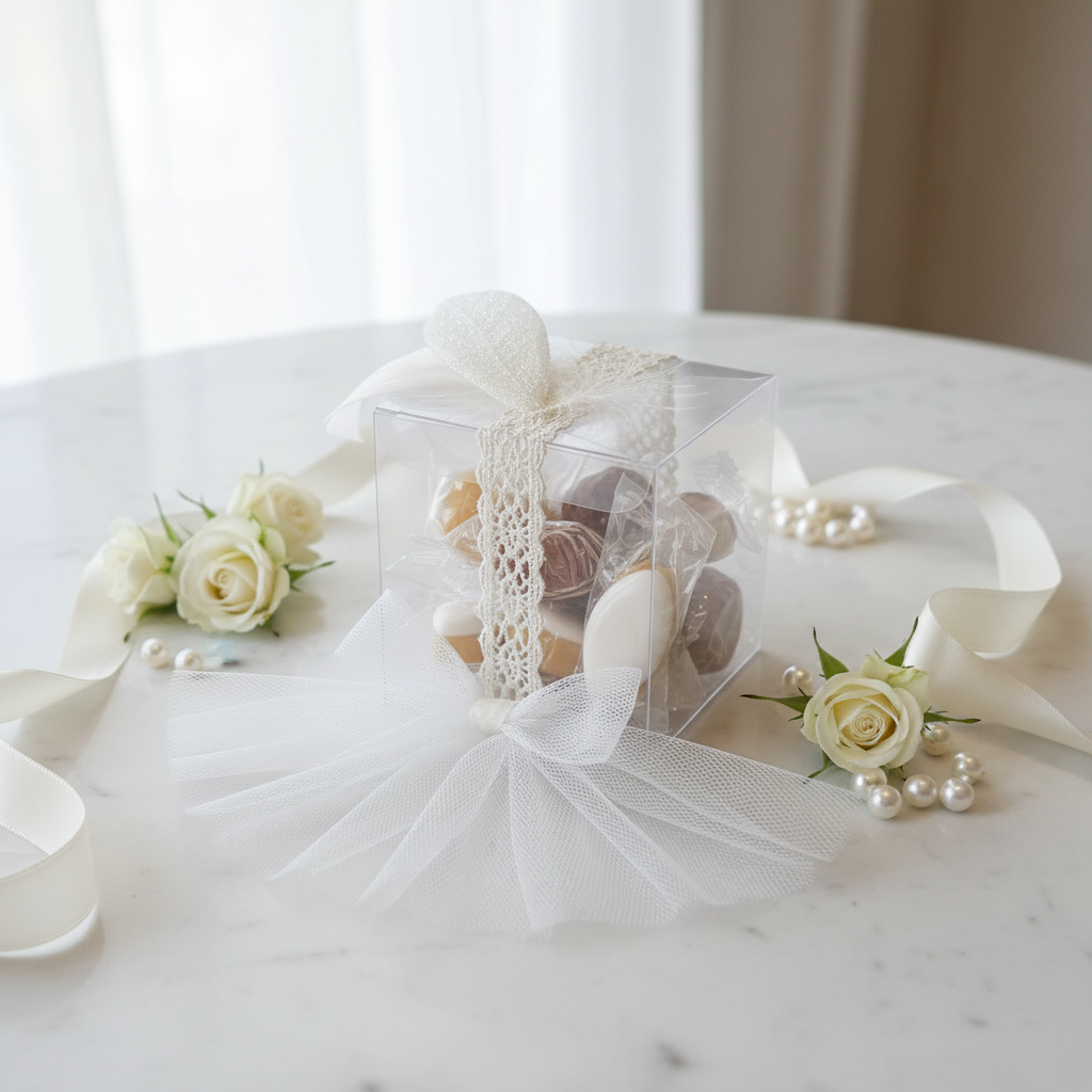 Mise en scène boîte calissons et caramels