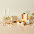 Mise en scène communion dragées orange