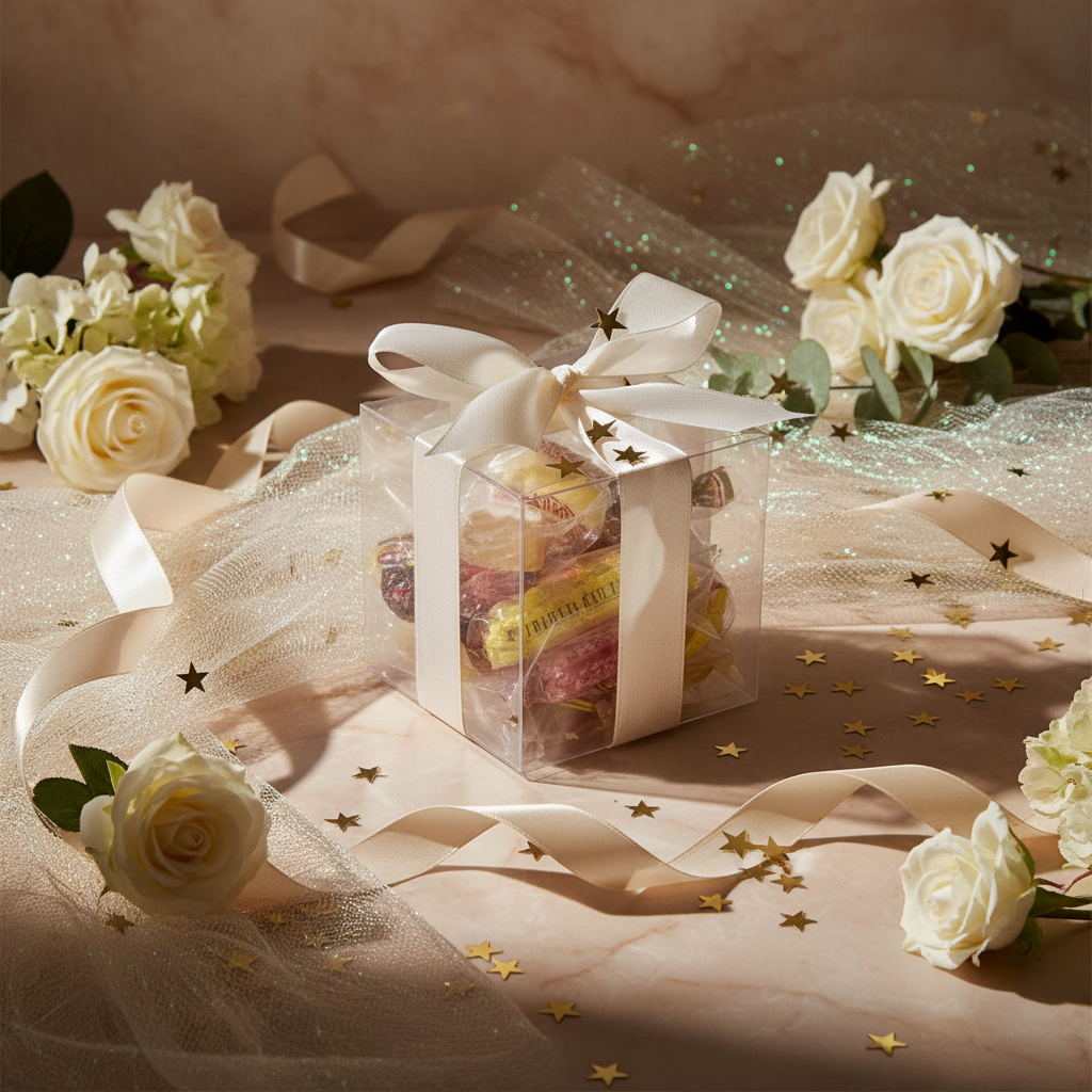 Mise en scène luxueuse boîte anniversaire adulte