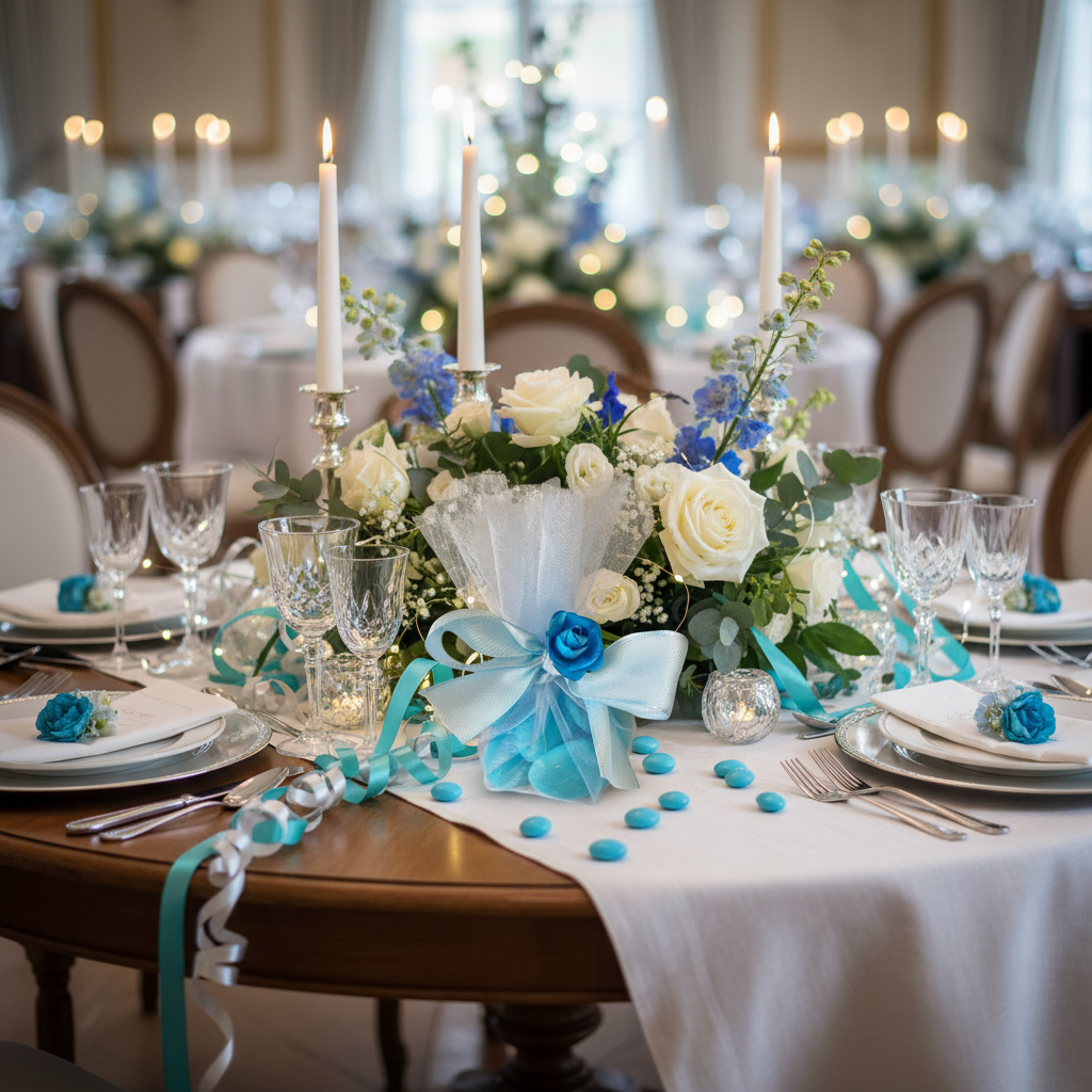 Pochon Mariage Festif Bleu