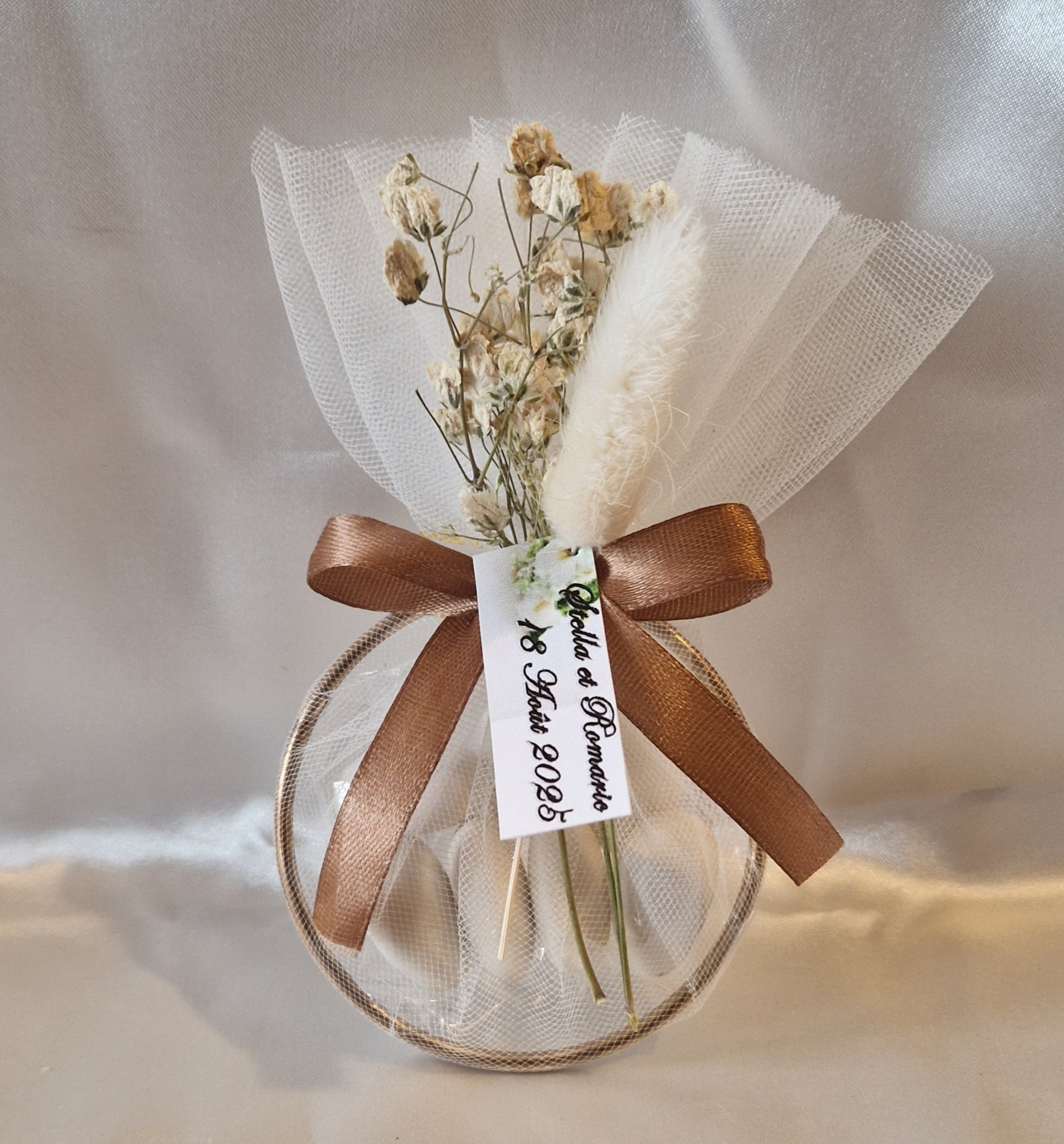 Contenant Mariage Précieux Personnalisé - 7 Dragées à l'Amande