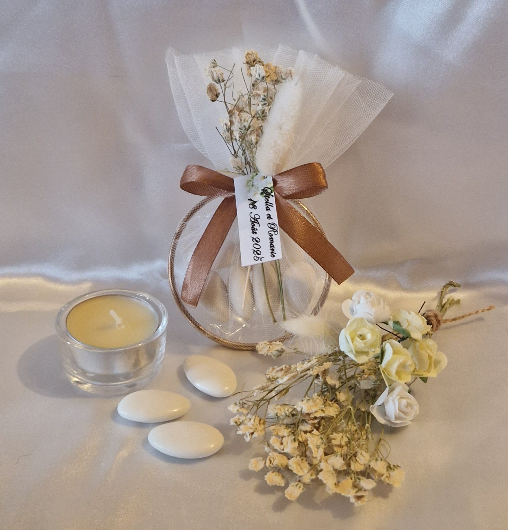 Contenant Mariage Précieux Personnalisé - 7 Dragées à l'Amande