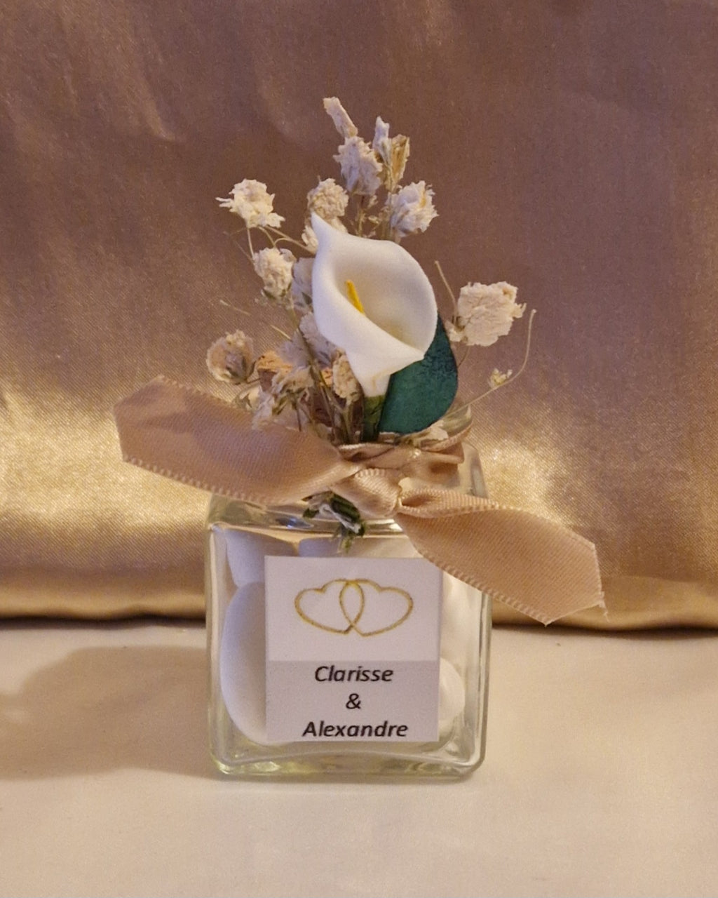 Contenant Mariage Élégant - 7 Dragées à l'Amande