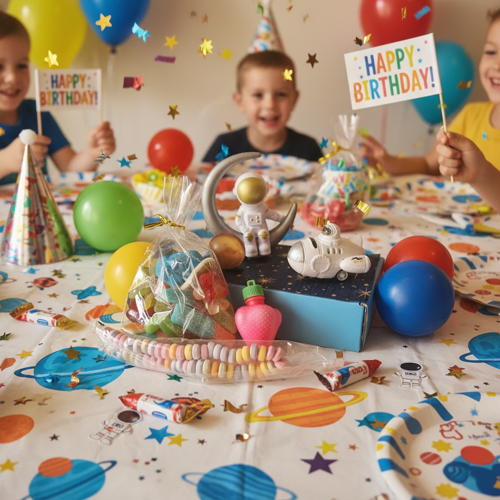 Scène anniversaire enfant espace