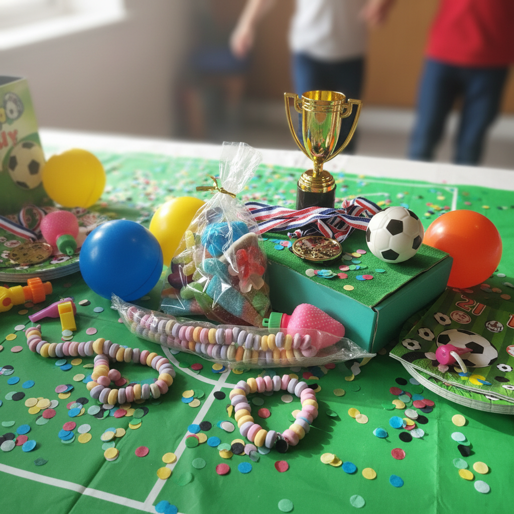 Scène anniversaire football sans ballons