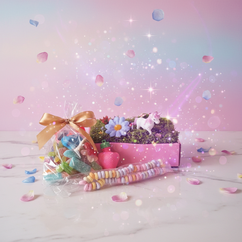 Scène licorne féerique respectant la photo