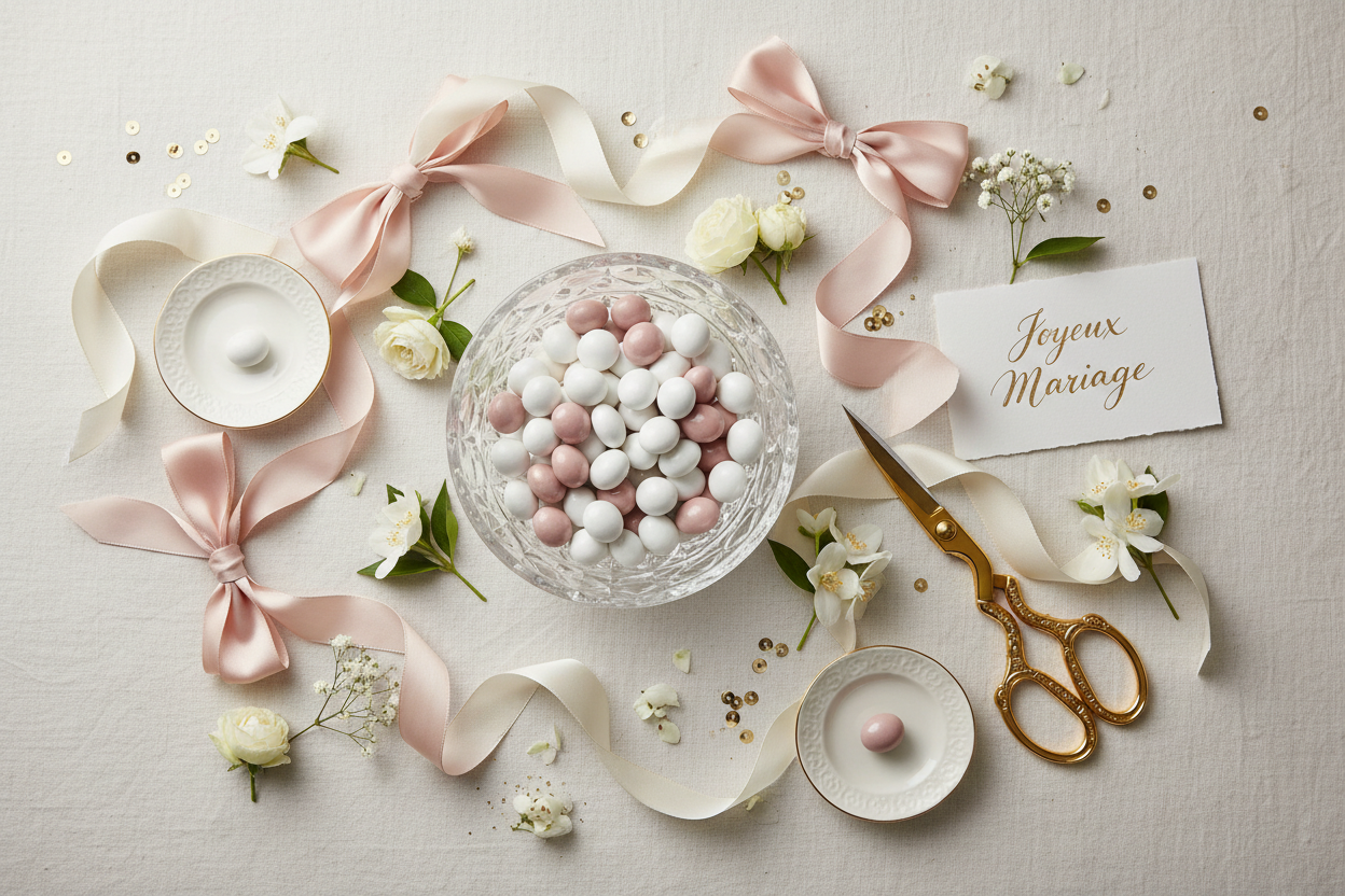 Table élégante dragées mariage